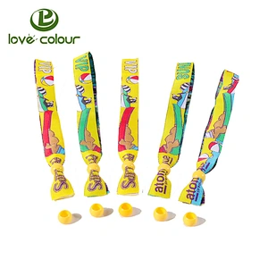 Guangzhou manufacture one time use customize colorful woven festival wristbands