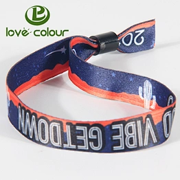Excellent printing event bracelet sublimation wristband with plastic bead