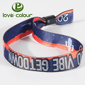 Excellent printing event bracelet sublimation wristband with plastic bead