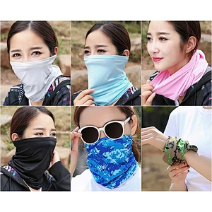 Black Headwear Bandanas Seamless Neck Gaiter UV Resistence Headband For Outdoors