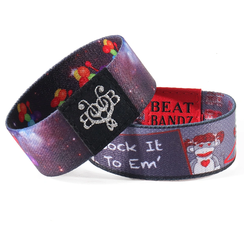 Reusable Elastic Fabric Bracelets Stretch Strap Woven RFID Wristband