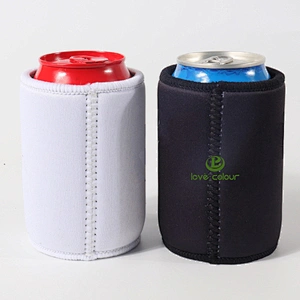Custom Neoprene Black And White Tube Soft Stubby Can Cooler Holder Sleeve For Promotion