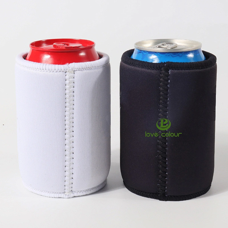 Custom Neoprene Black And White Tube Soft Stubby Can Cooler Holder Sleeve For Promotion