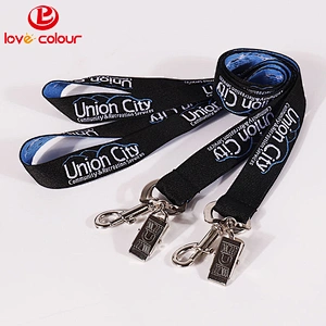 Custom polyester woven lanyard strap with embroidery logo