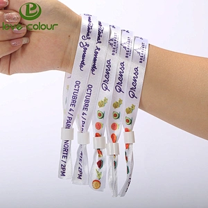 Cheap Custom Single Side Wristband Polyester Satin Band