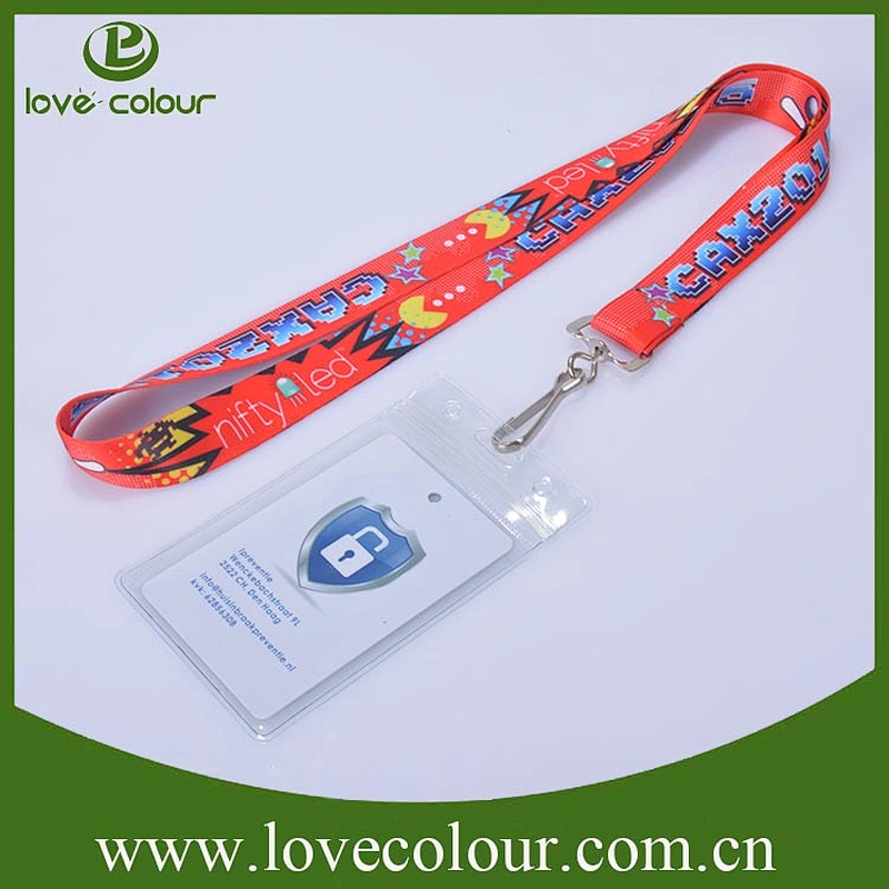 High quality transparent PVC business card holder with neck strap