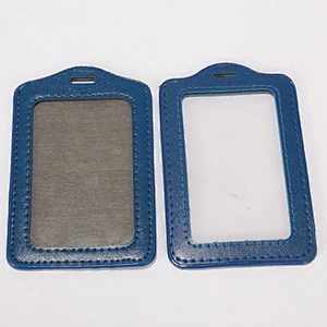 Custom both sides pu leather card holder for meeting