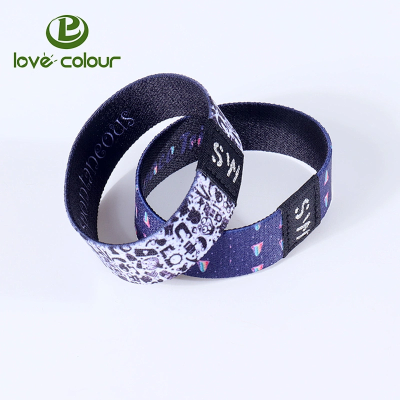 Eco-friendly fancy dye-sublimation printing festival elastic wrist band