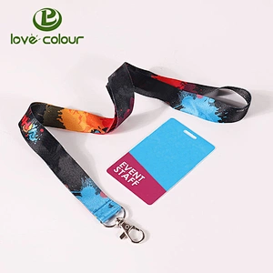 Custom beautiful printed polyester sublimation lanyards with badge holder