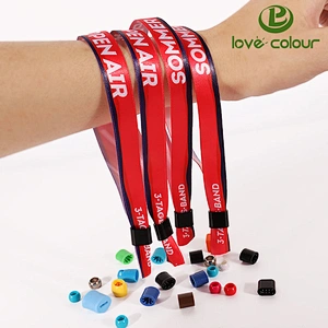 Polyester satin sublimated printed wristband satin bracelet for party