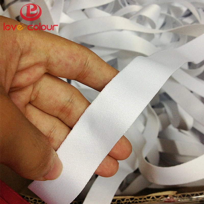 Custom white polyester ribbon in 20mm width