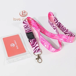 Custom Polyester Lanyard Ribbon with Metal Clip and ID Card Holder