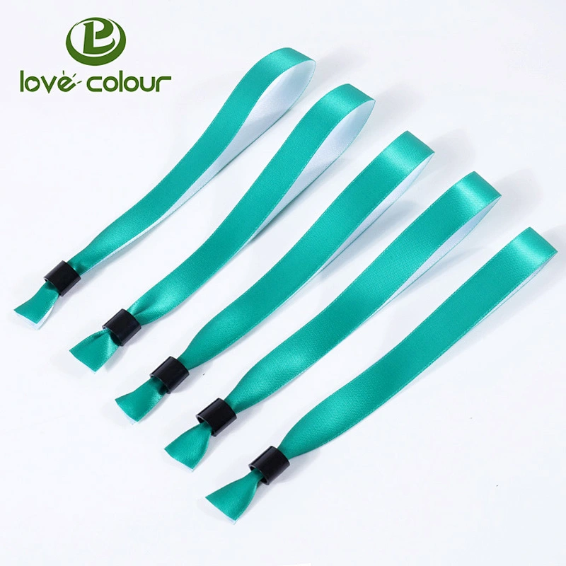 Cheap Polyester Blank Pure Color Heat Transfer Wristband With Plastic Lock