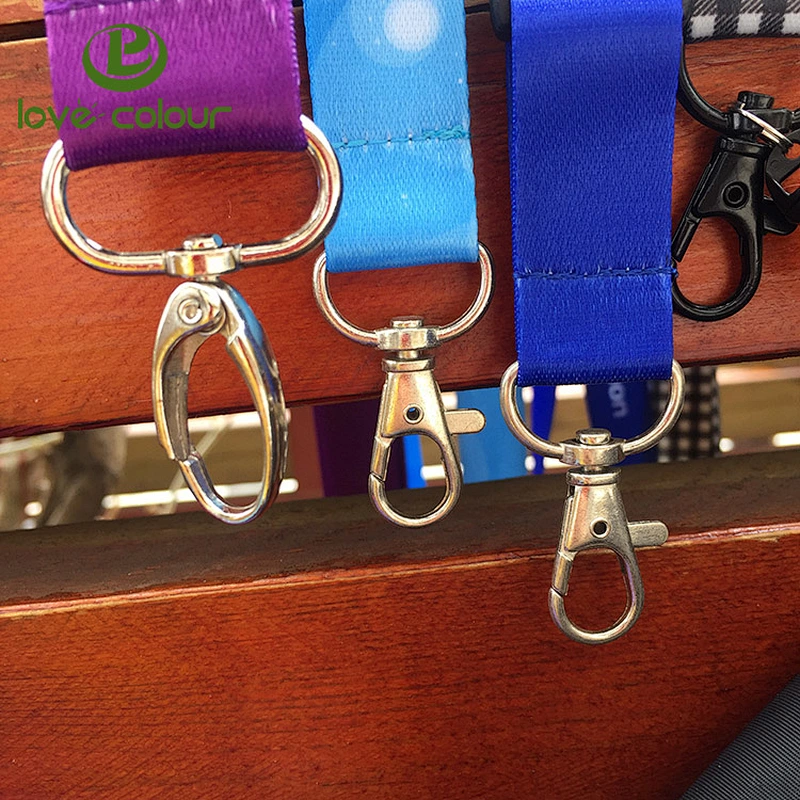 Factory custom printed lanyard keychain polyester strap no minimum order