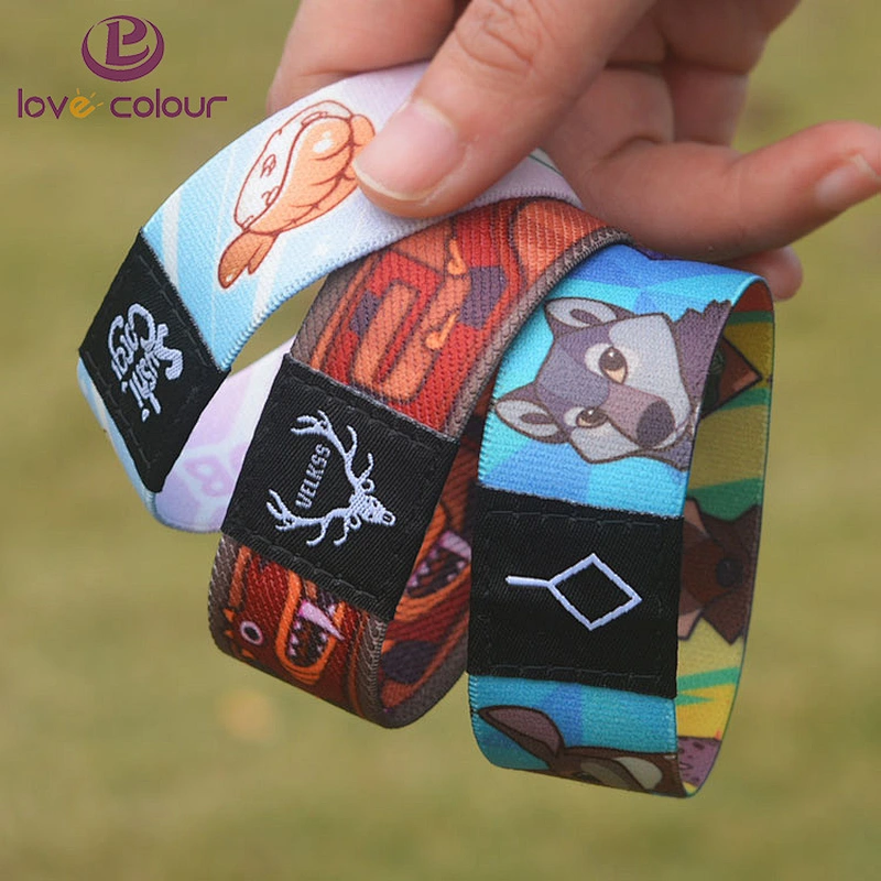 Guangzhou supplier New Custom Elastic Polyester Material Wristband For Sport Event