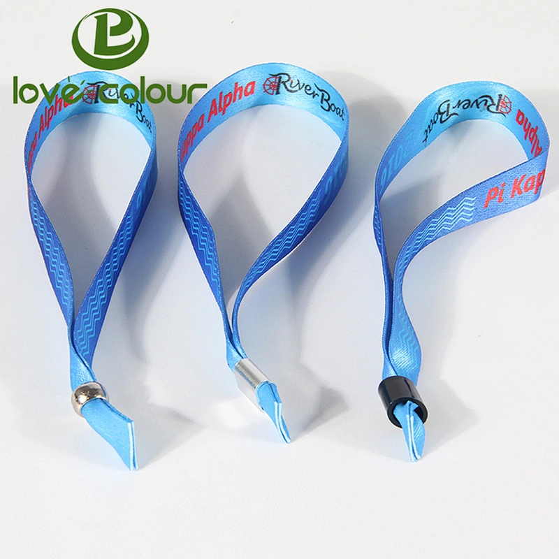 Popular items full color funny polyester wristband with metal lock