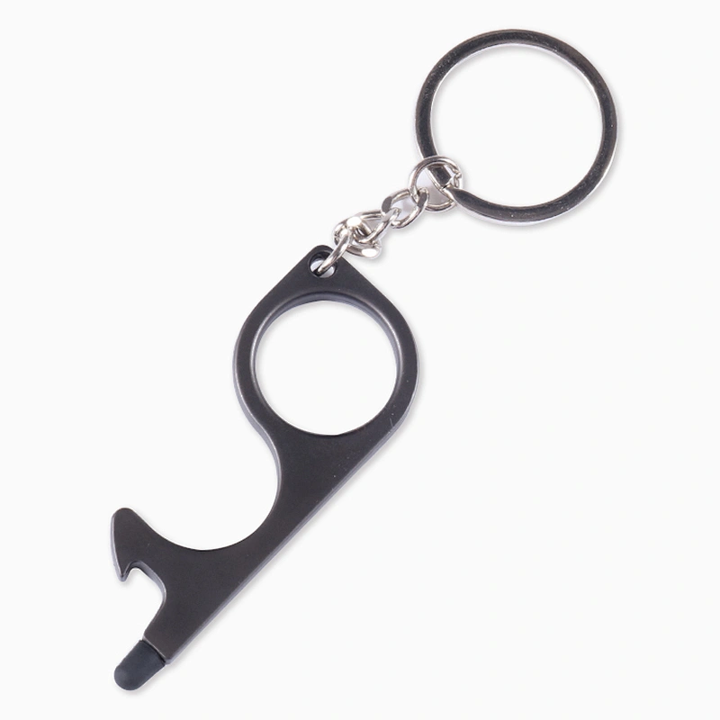 EDC Non Contact No Touch Door Opener Multi-Function Convenient Brass Switch Keychain Artifact Door Opener