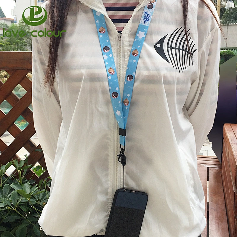 Custom logo Printed phone holder sublimation polyester promotion lanyard
