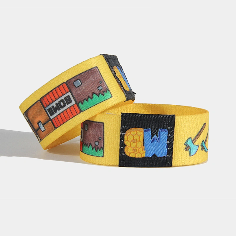 Polyester custom cheap printed eco-friendly fancy wrist band / elastic wristbands