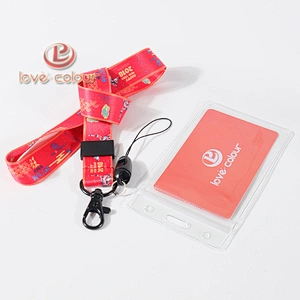 Custom cheap personalized polyester id card holder lanyard strap for promotional gift