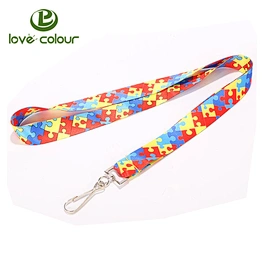 Guangzhou factory custom polyester sublimation lanyard strap with hook