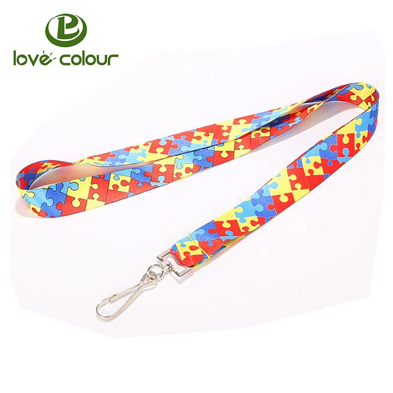 Guangzhou factory custom polyester sublimation lanyard strap with hook