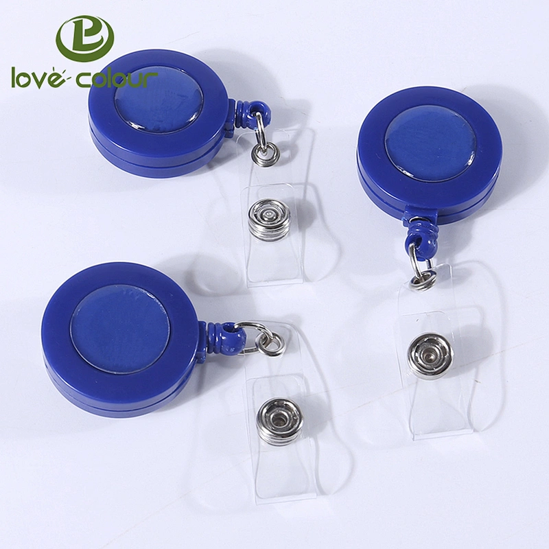 Factory Custom round plastic ABS badge reel for id card holder lanyard badge reel