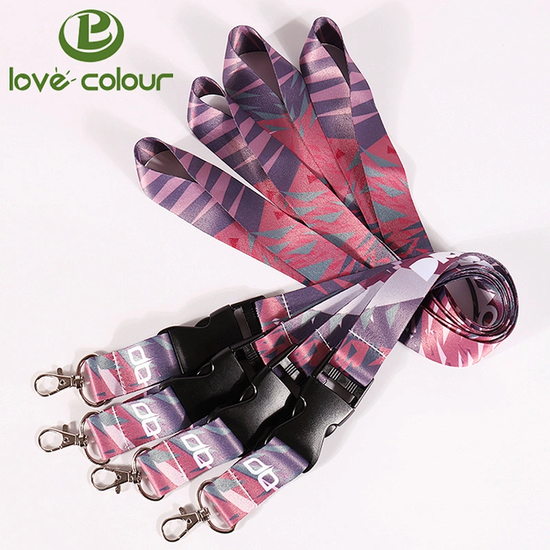 Printing polyester two sides heat transfer sublimation custom logo lanyards