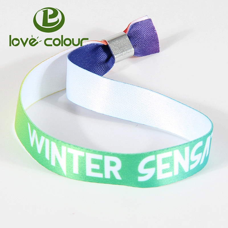 Custom polyester bracelets / wristband with reusable lock and sublimation