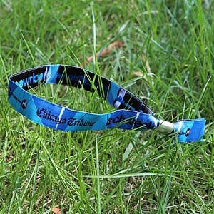 Plastic clip for festival events customized printed fabric textile wristbands