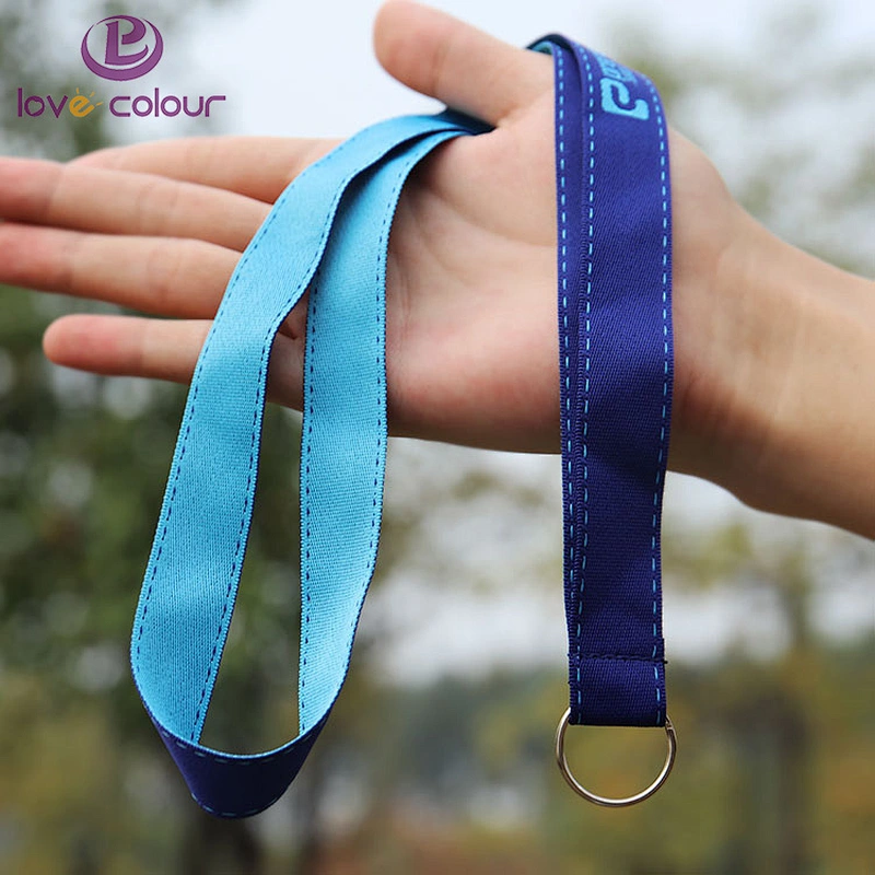 Custom 25mm neck lanyards with large clip on end for key ring