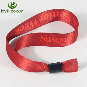 Polyester fabric wristbands for wedding decoration with one off plastic clips