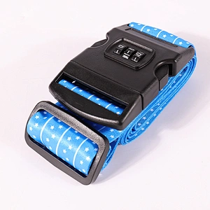 New Custom Full Color Sublimation Printing TSA Luggage Belt 3 Digital Combination Safe Lock Strap