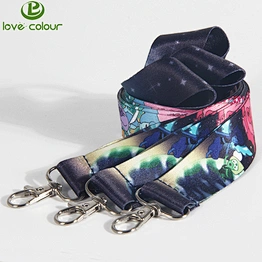 Polyester keychain lanyard strap with custom logo for promotional