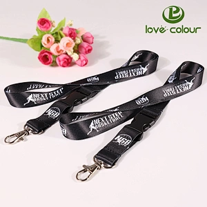 Fashion printing polyester keychain ribbon lanyard