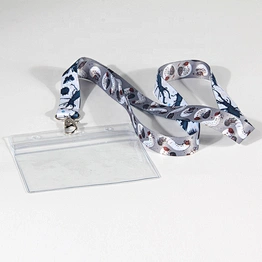 Polyester Printing Lanyard With PVC Card Holder For Events Meeting