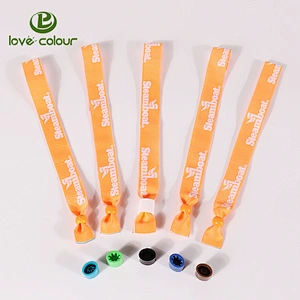 High quality custom black wristband/festival one time secure woven wristband