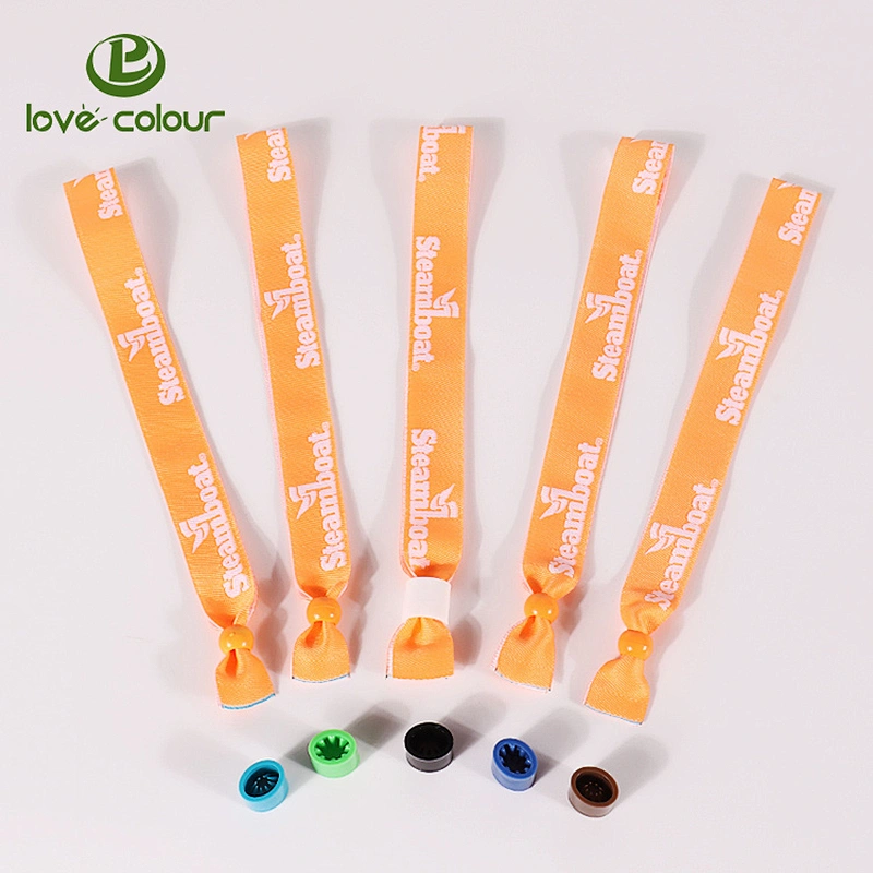 High quality custom black wristband/festival one time secure woven wristband