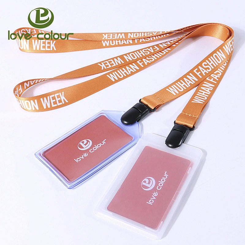 Custom polyester multicolor lanyard strap with plastic clip for id badge holder