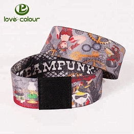 Custom polyester stretch elastic flexible wrist bands elastic wristbands