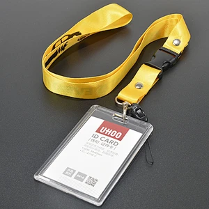 Cheap Custom Rigid ID Card Holder With Lanyard / Hard Plastic Clear Crystal Card Holder