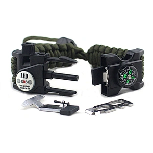 Promotional Gift Outdoor Sport Bracelets Compass Camping Multi-use Bracelet