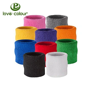 Eco friendly pure color sweatbands tennis wristbands