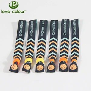Factory directly custom festival woven ribbon wristband with lock