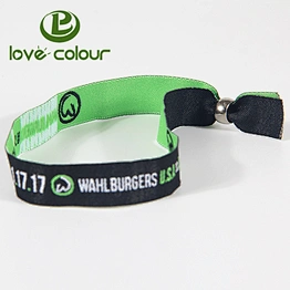 Fabric bracelet fashion woven dj wristbands for music with colored lock