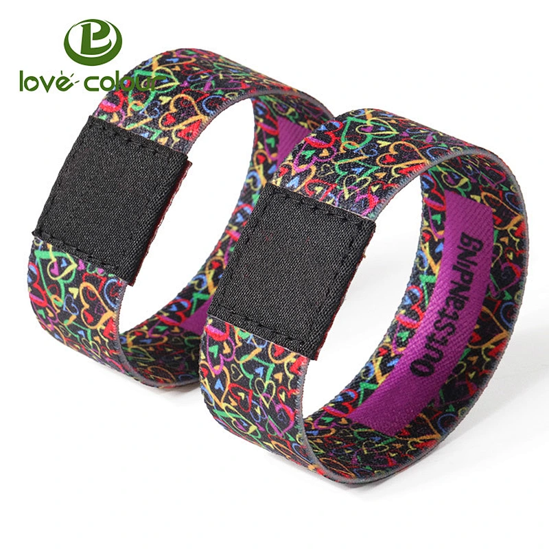 High Frequency Custom Logo NFC Elastic Wristband Fabric Stretch Bracelet