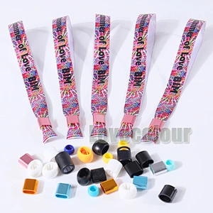New Year festival polyester slide lock wristbands/bracelets