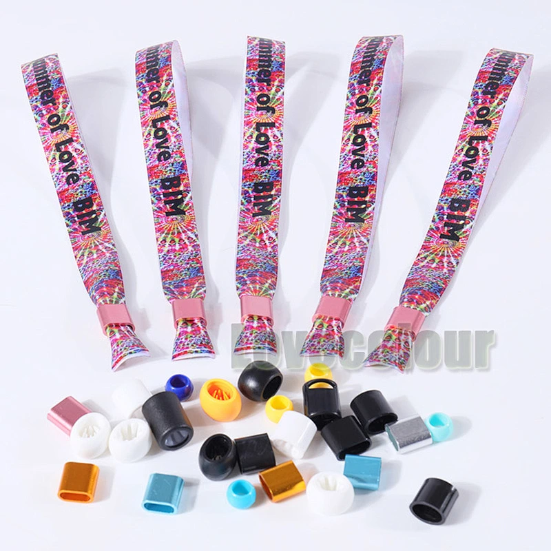 New Year festival polyester slide lock wristbands/bracelets