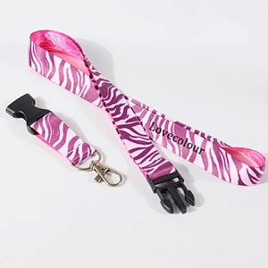 Event custom polyester pretty cartoon logo printed lanyards strap for kids