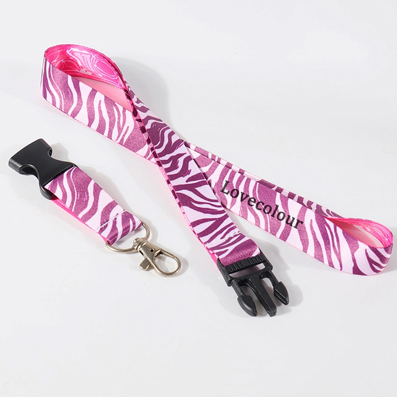 Event custom polyester pretty cartoon logo printed lanyards strap for kids